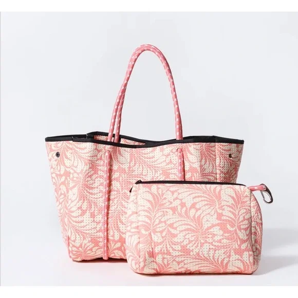 Pop Ups Palm Pink Basic Set -  Everyday Tote and Pouch Anthropologie - Picture 2 of 3